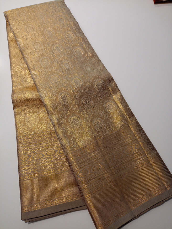 Gold Kanchipuram Silk Saree - E4586