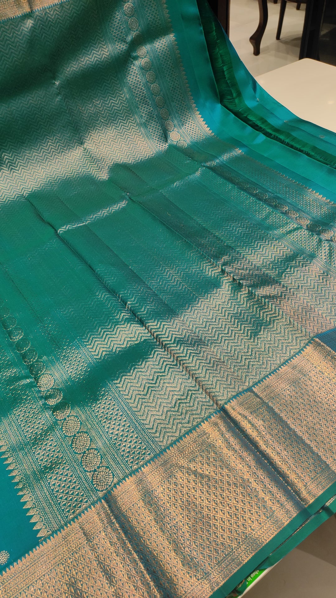 Peacock green Kanchipuram Silk Saree - F2364