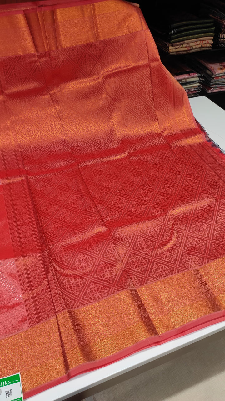 Peach color Art Silk - E4991