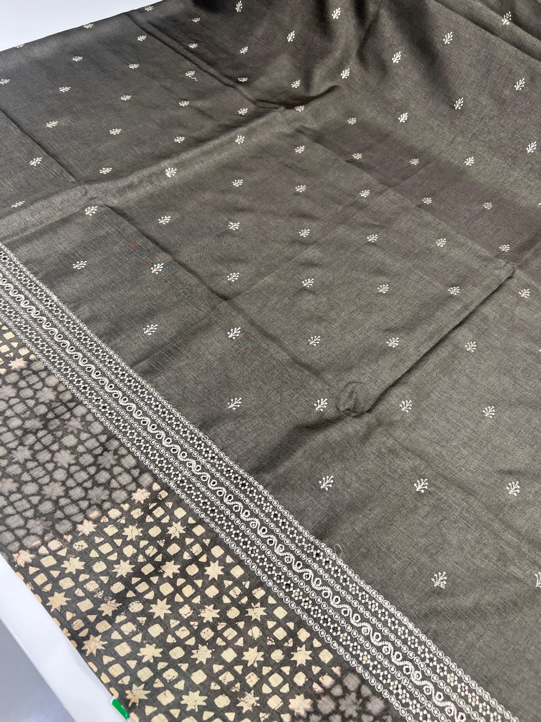 Elephant Grey Semi Tussar Saree -   G115