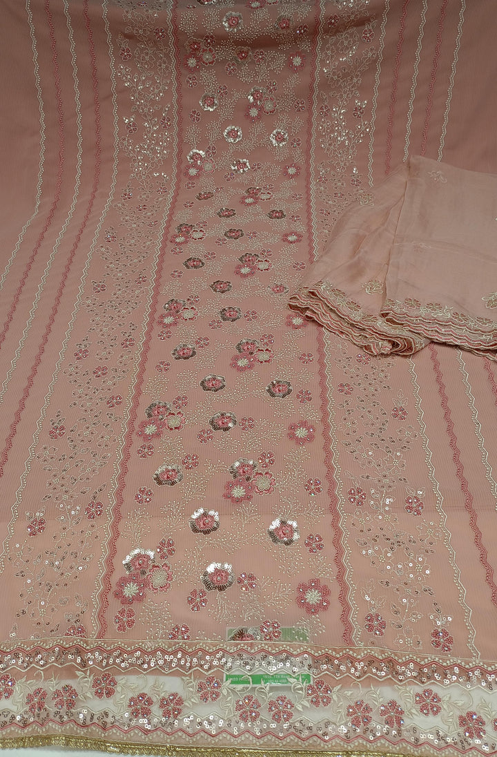 Pastel Pink Georgette Salwar Suit Material - E3530