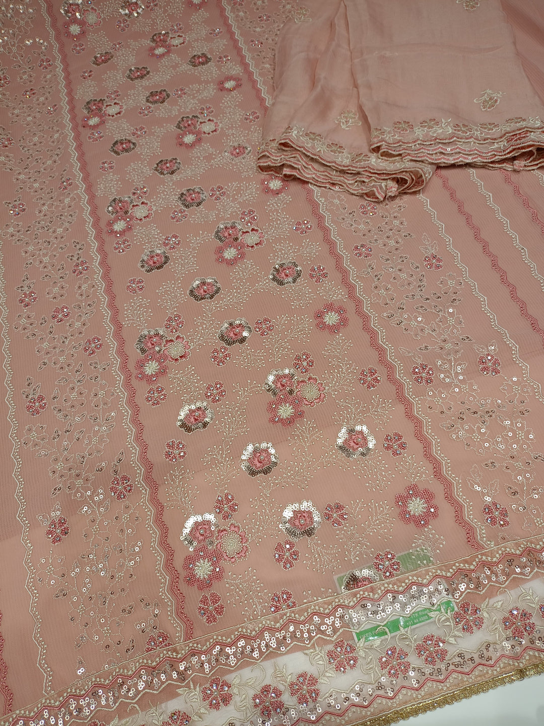 Pastel Pink Georgette Salwar Suit Material - E3530