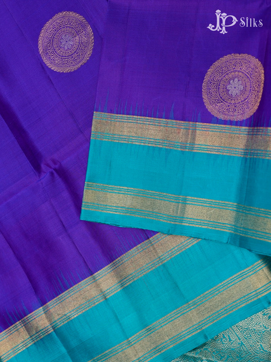 Dark Violet And Teal Blue Soft Silk Saree - F2748