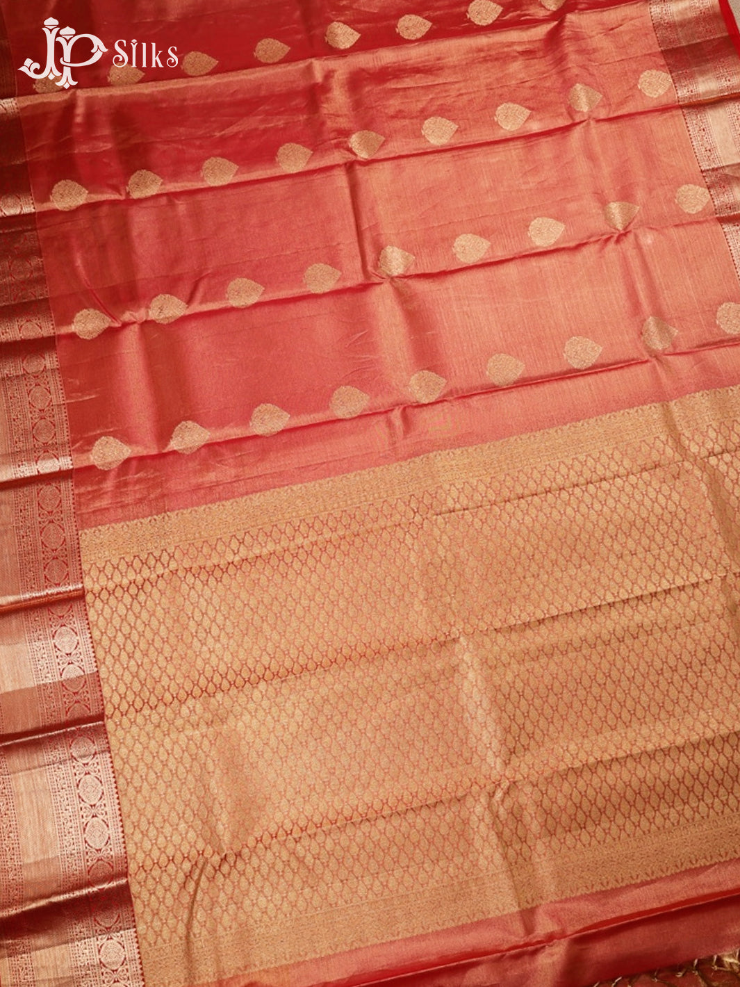 Red Kanchipuram Tissue Fancy Silk Saree - F3574