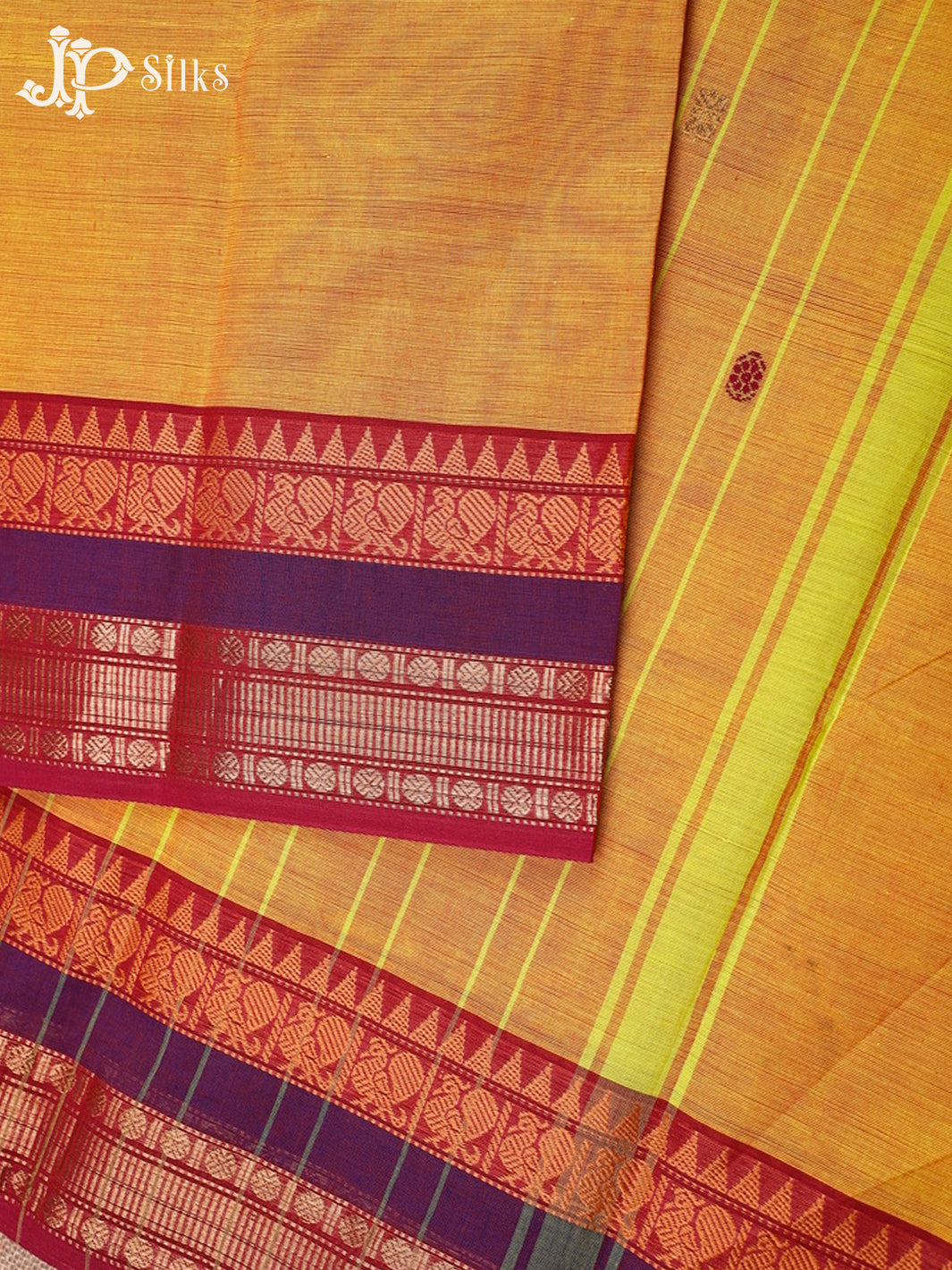 Mango Orange And Pink Theni Cotton Saree - G92
