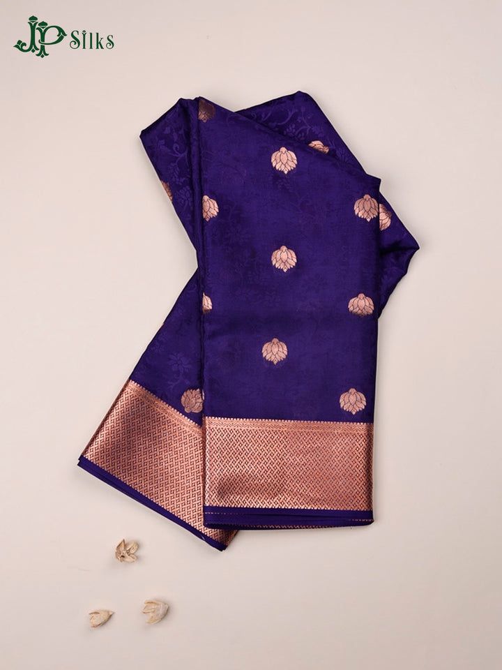 Dark Ink Blue Mysore Silk Saree - D4768