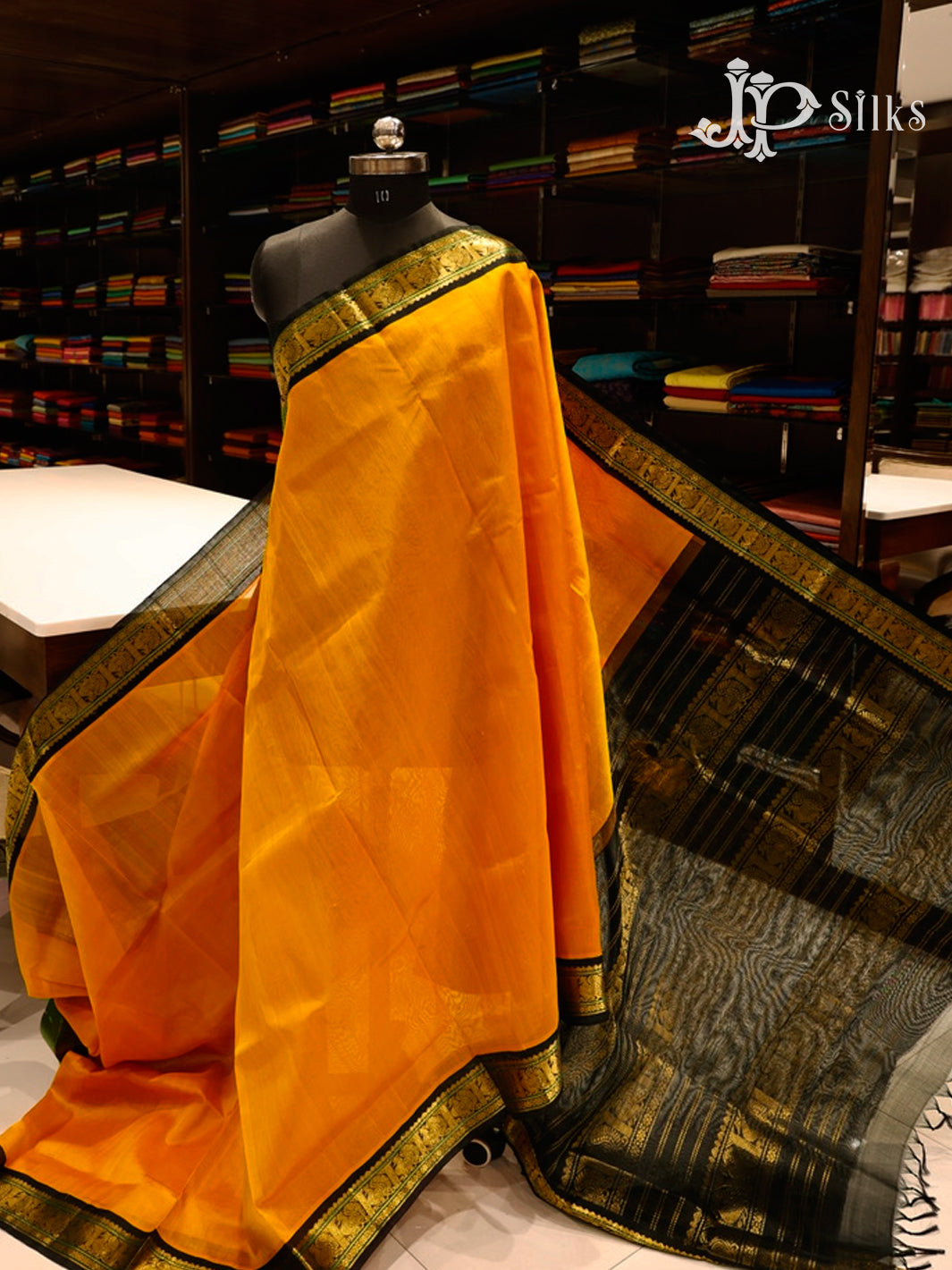 Yellow Silk Cotton Saree - F3647-view2