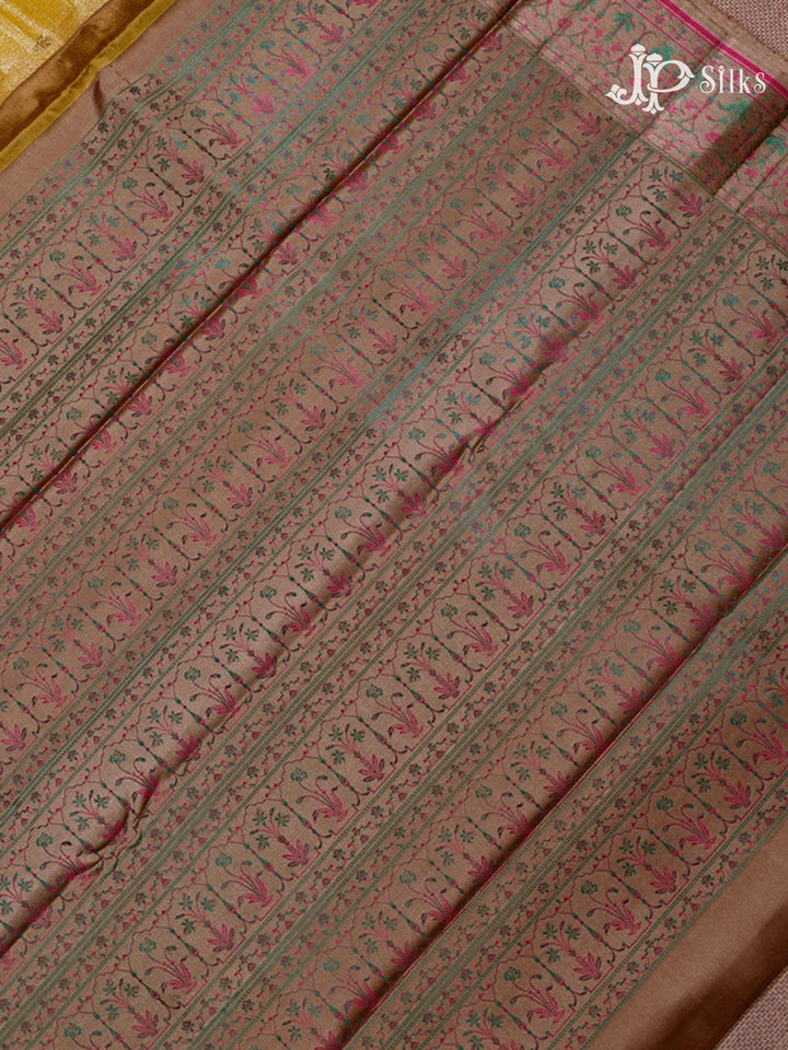 Mustard Yellow & Light Brown Kanchipuram Silk Saree - D7250-view5