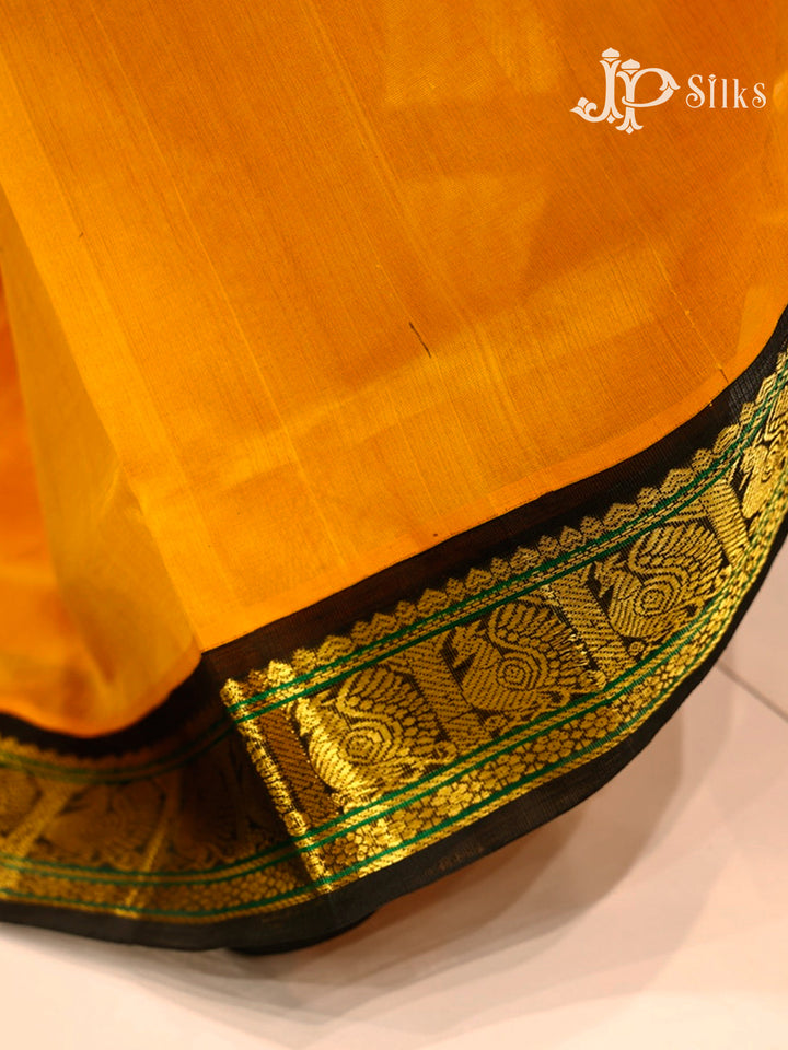 Yellow Silk Cotton Saree - F3647-view3
