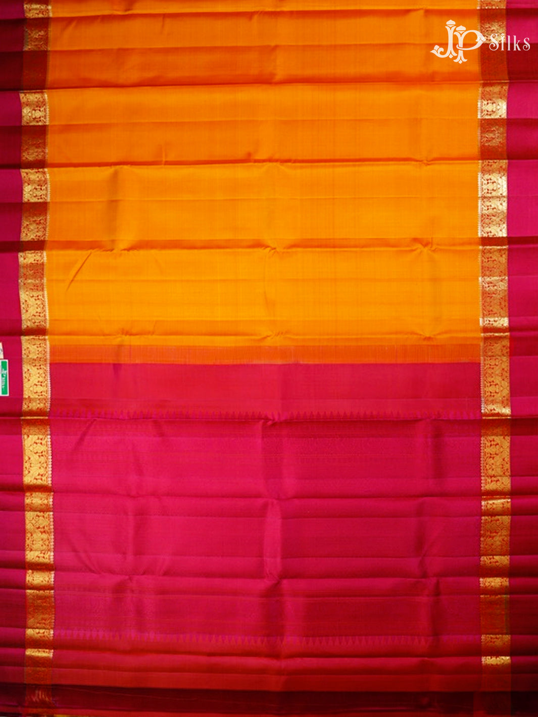 Yellow & Pink Kanchipuram Silk Saree - F3626-view5