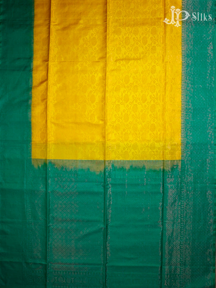 Yellow & Greenish Teal Soft Silk Saree - D1826-view5