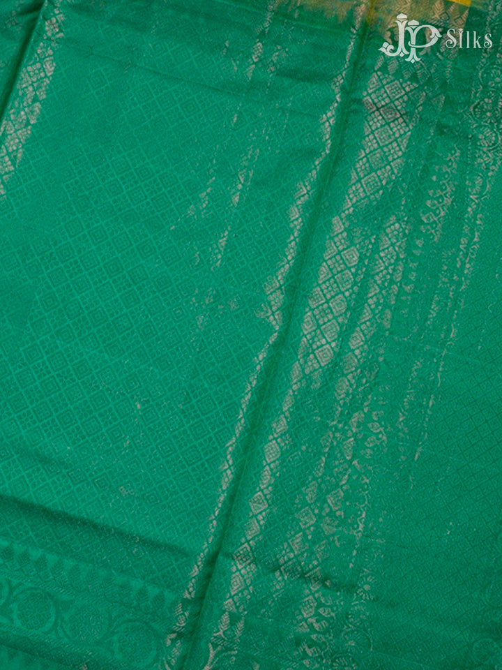 Yellow & Greenish Teal Soft Silk Saree - D1826-view6