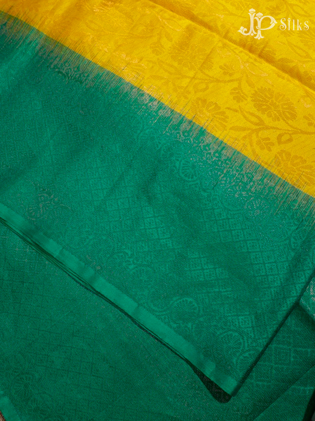 Yellow & Greenish Teal Soft Silk Saree - D1826-view4