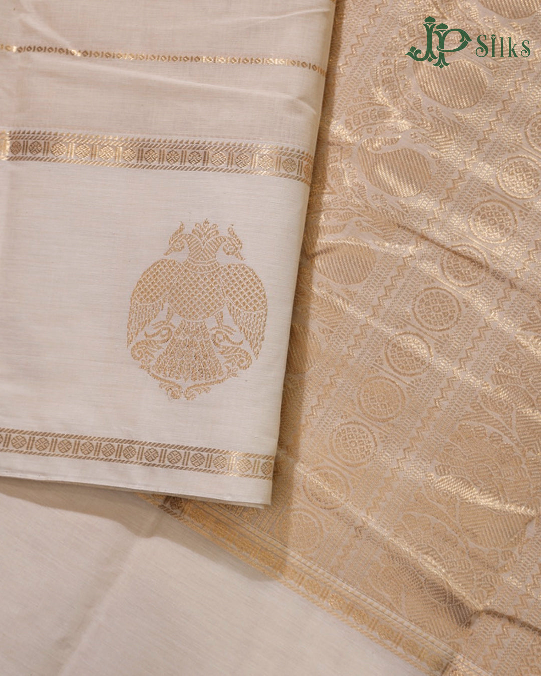 Half White Kanchi Cotton Saree H31