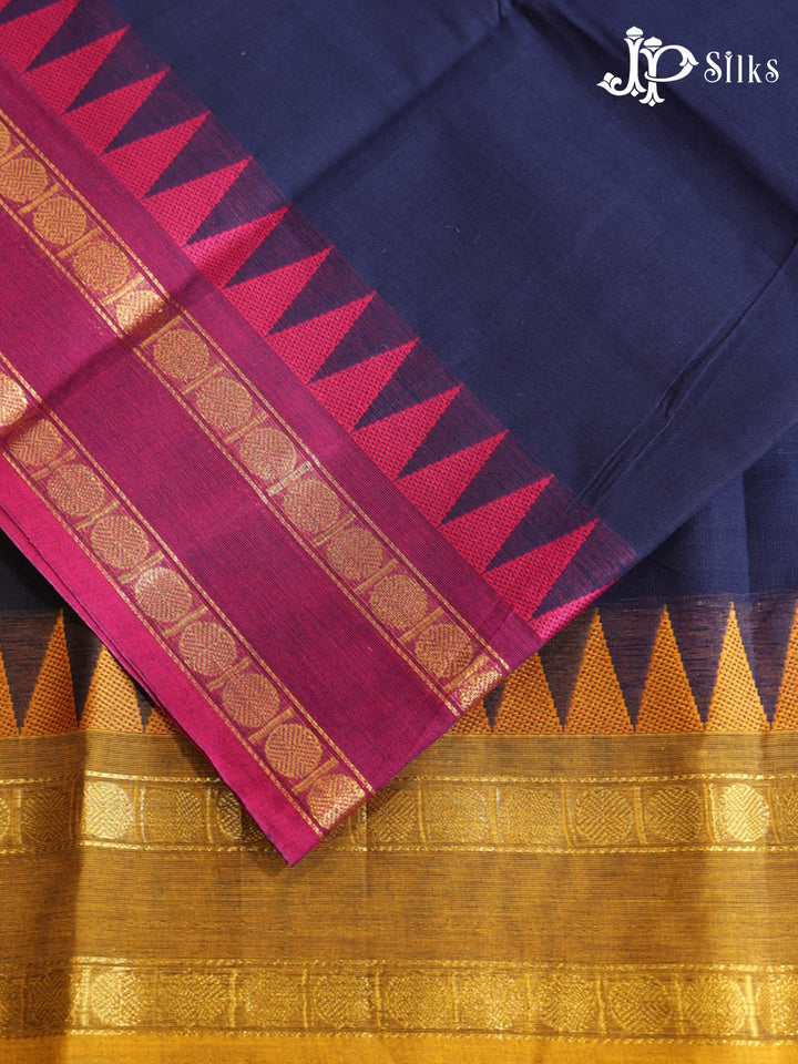 Ink Blue Theni Cotton Saree - G898