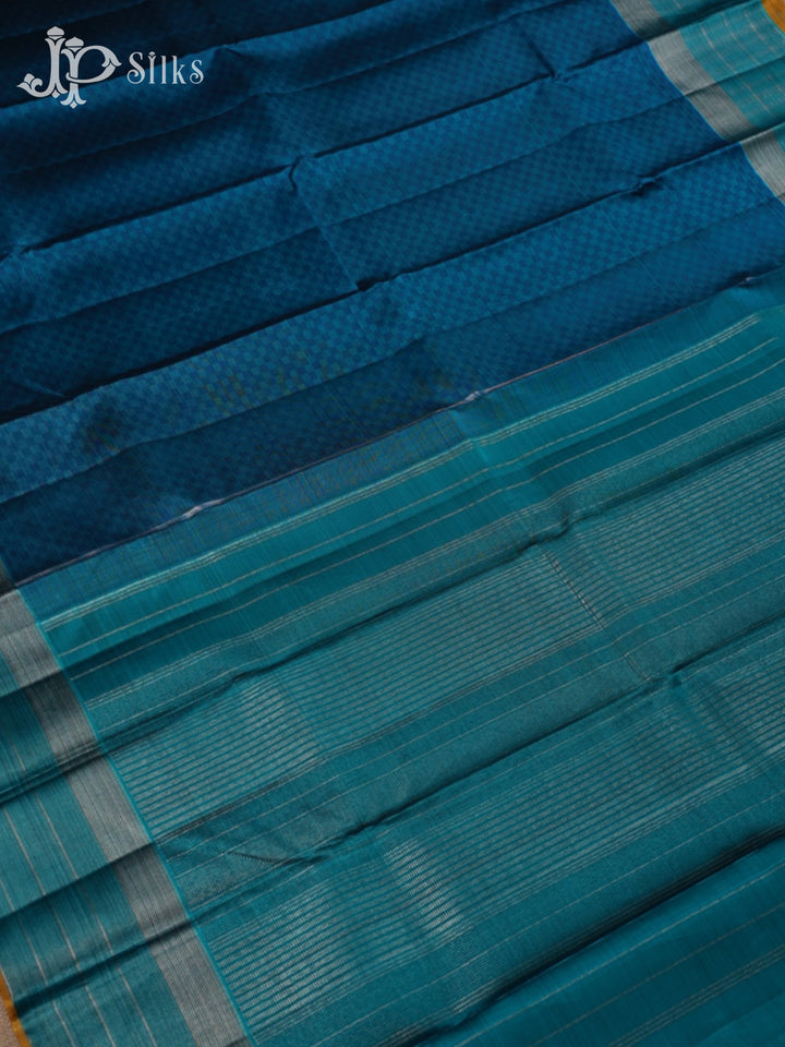 Sea Blue Kanchipuram Silk Saree - E5119 - View 3