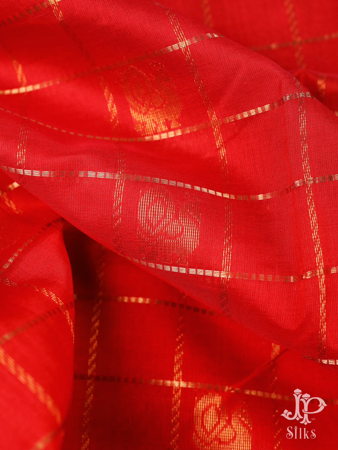 Red and Pista Green Silk Cotton Saree - A4917 - View 2
