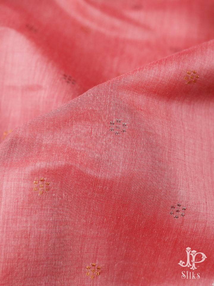 Peachy Pink.Venkatagiri Cotton Saree - D9828 -1