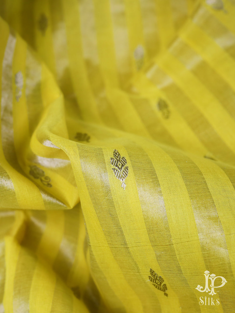 Lemon Yellow Venkatagiri Cotton Saree - D9810 -1
