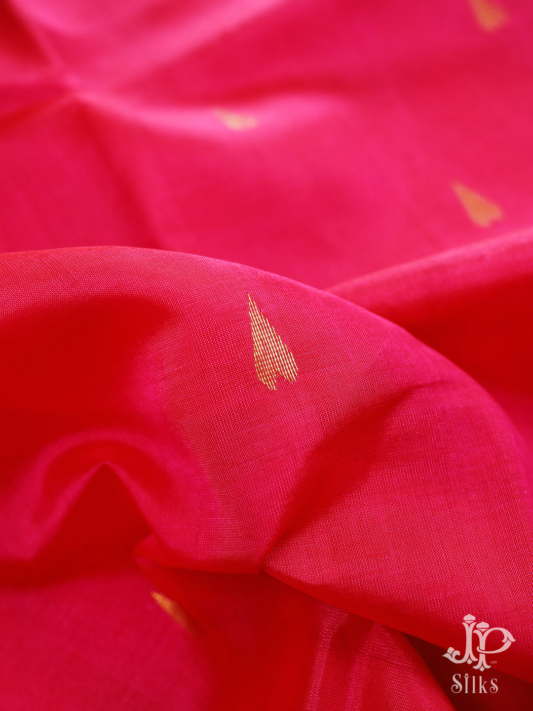 Reddish Pink Silk Cotton Saree - D7416 - View 1