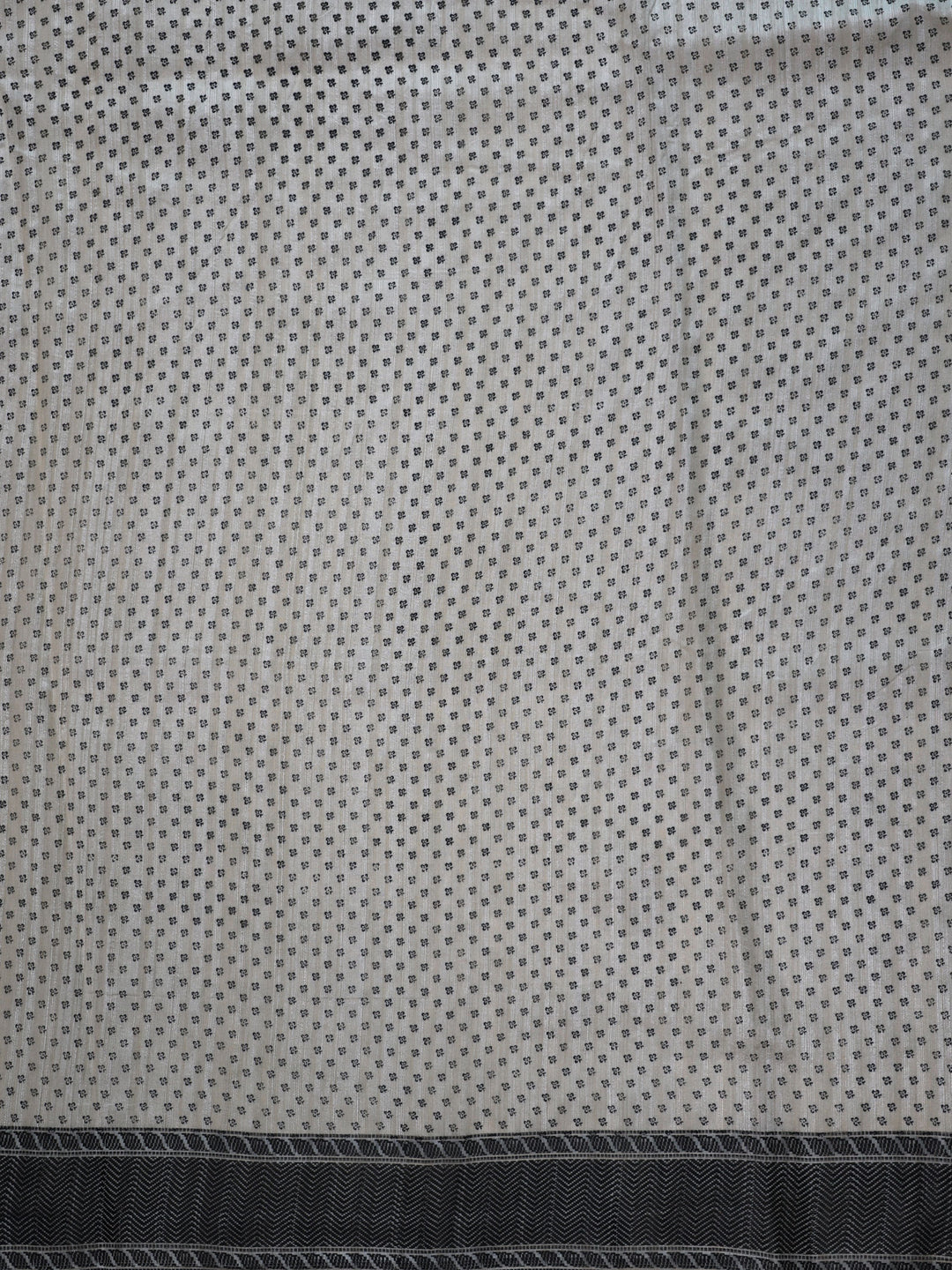 White and Black Semi Raw Silk Fancy Saree - E1982 - VIew 5
