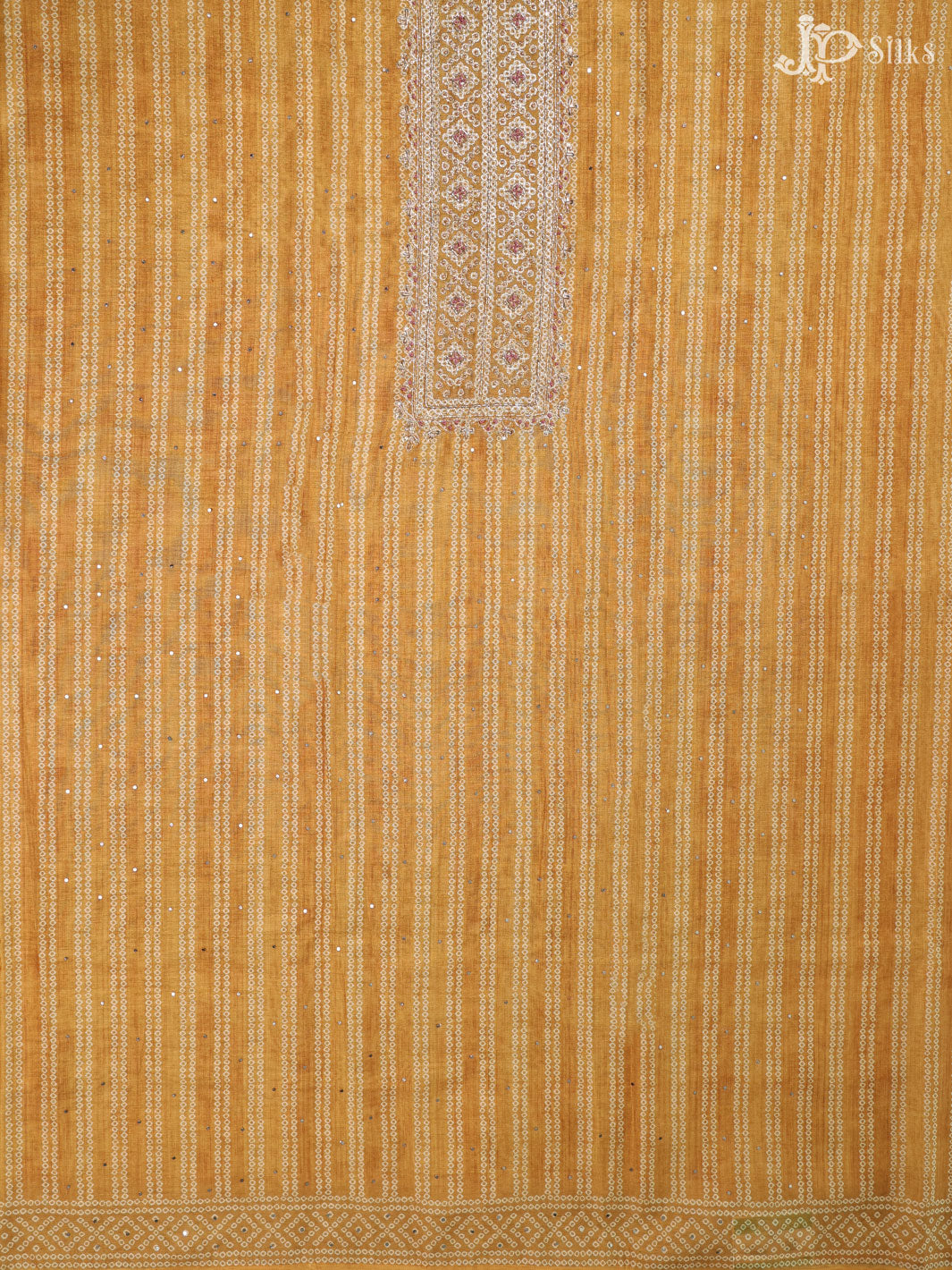 Yellow Tussar Unstiched Chudidhar Material - E1464 - View 5