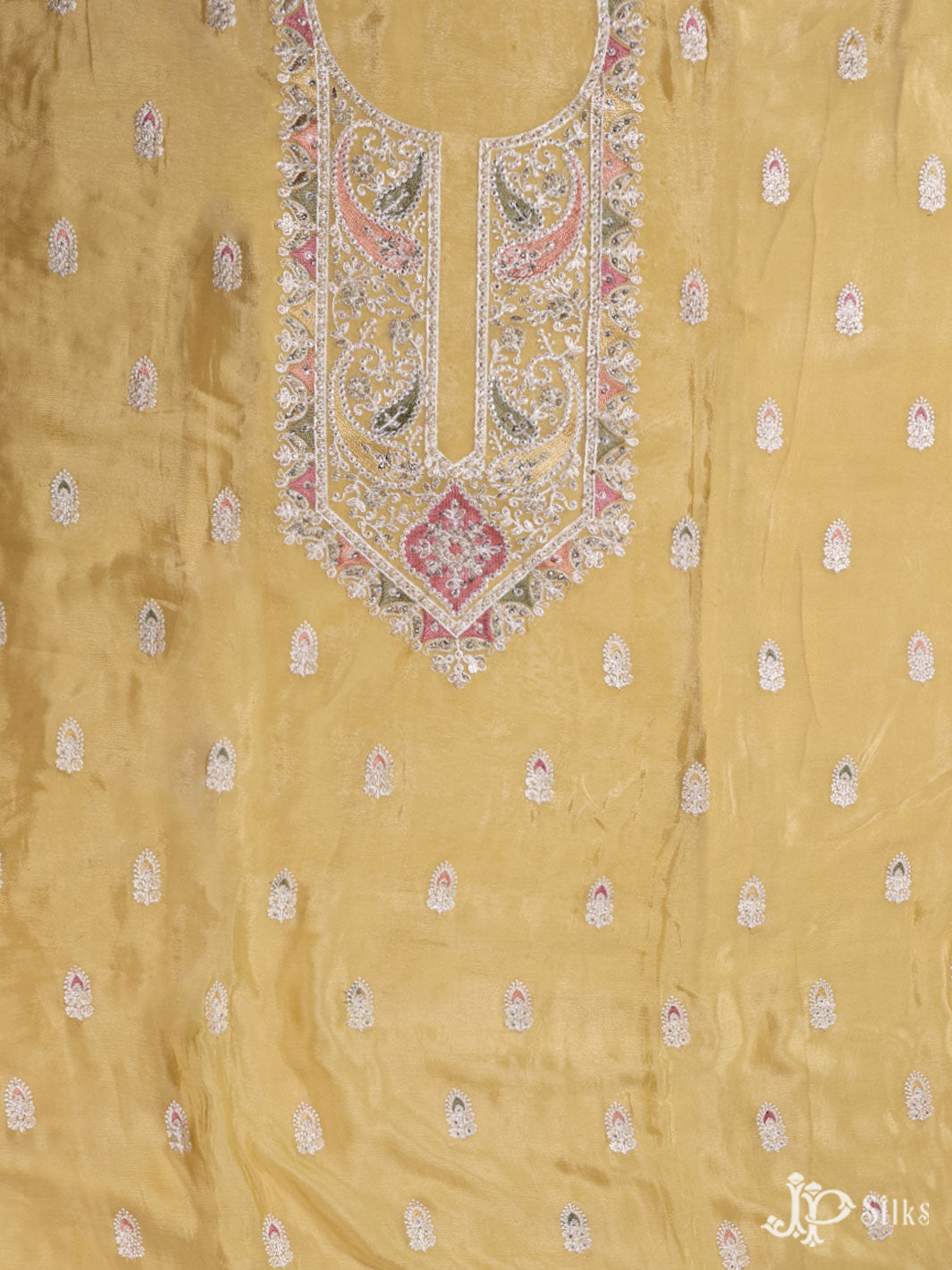 Yellow Chiffon Unstiched Chudidhar Material - E3548 - View 6