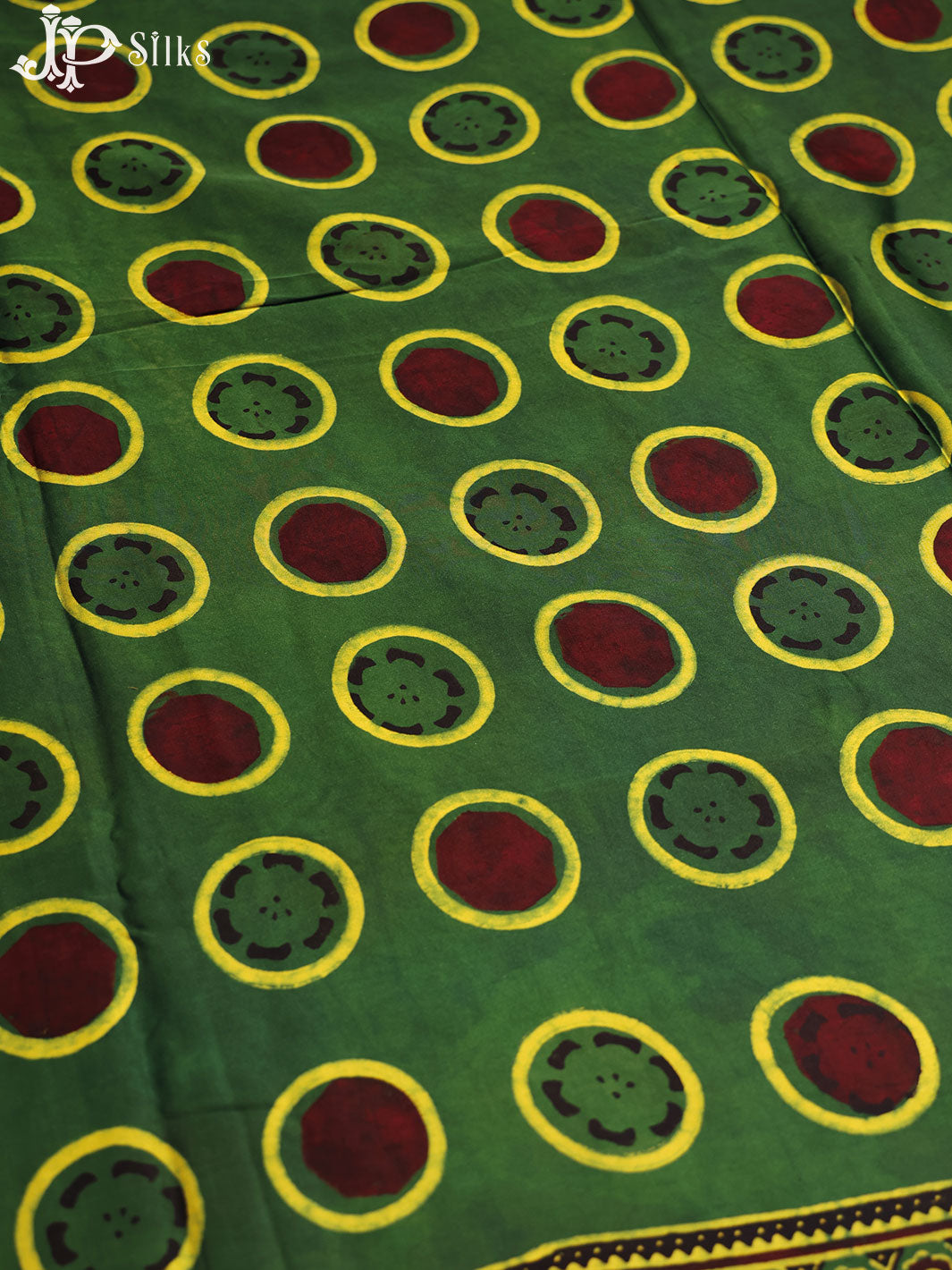 Green,Maroon and Black Ajrakh Modal Silk Fancy Saree - E5048 - View 5