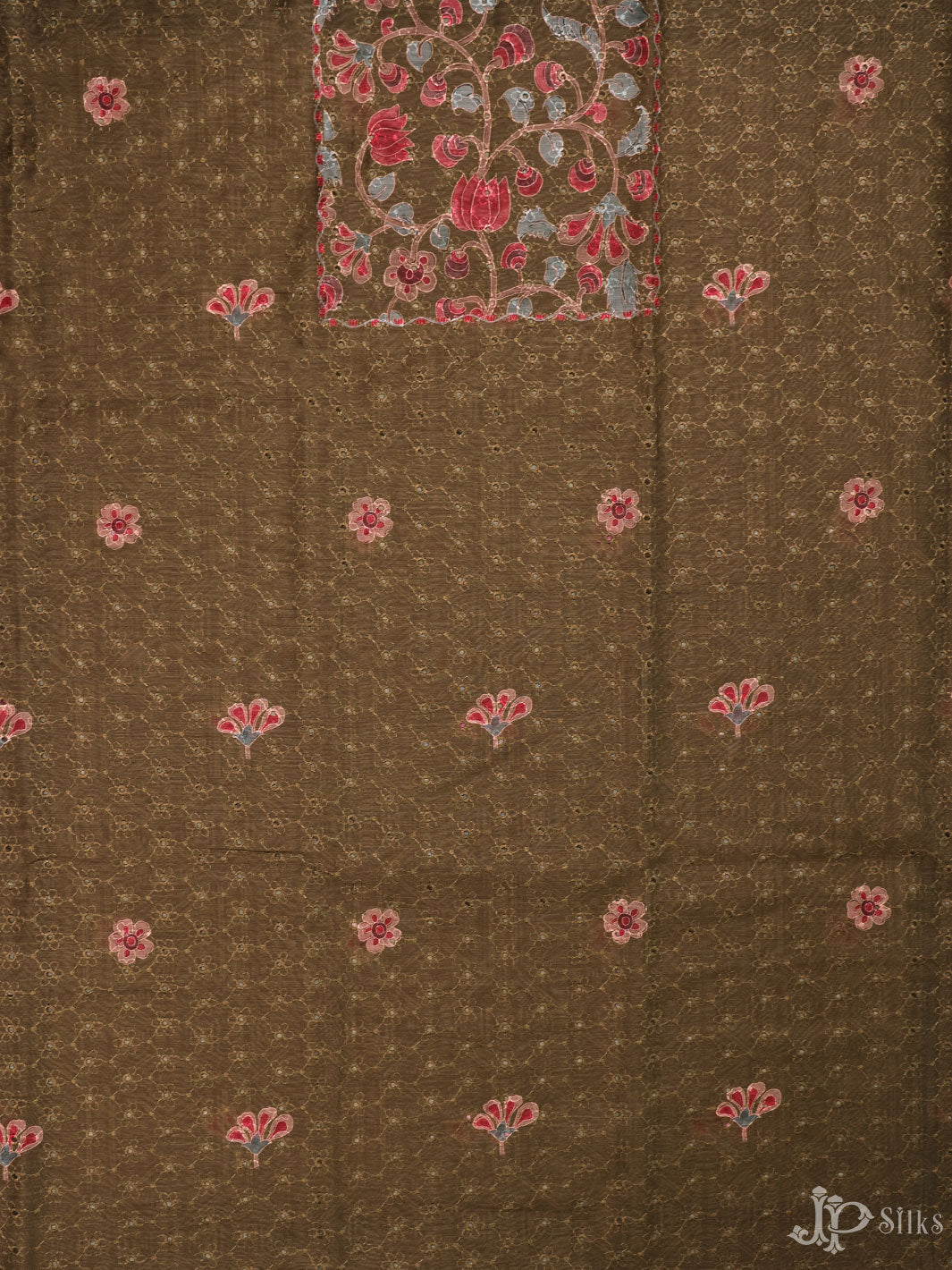 Brown Tussar Unstiched Chudidhar Material - E1902 - View 5