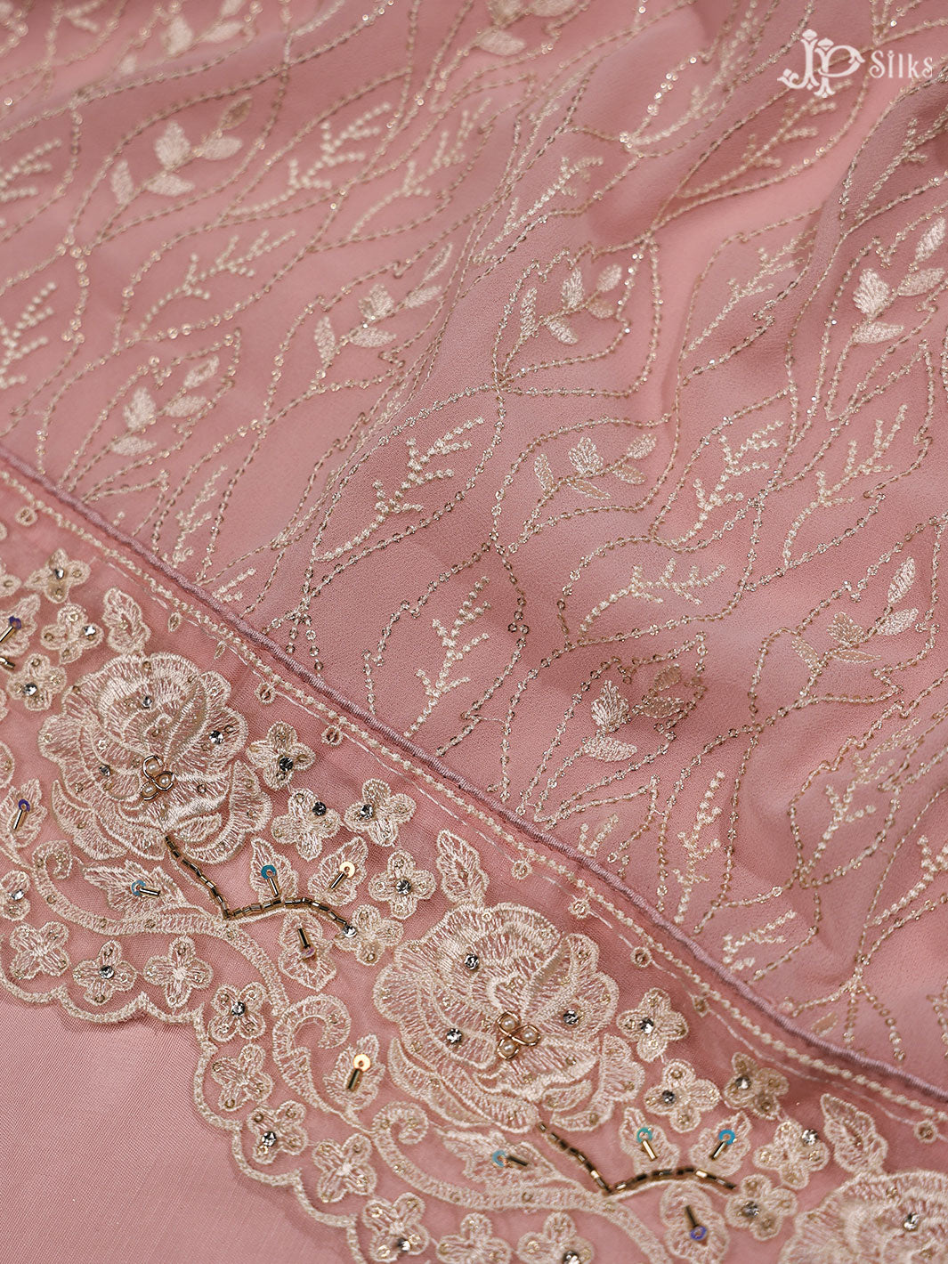 Pink Georgette Unstiched Chudidhar Material - E3537 - View 4