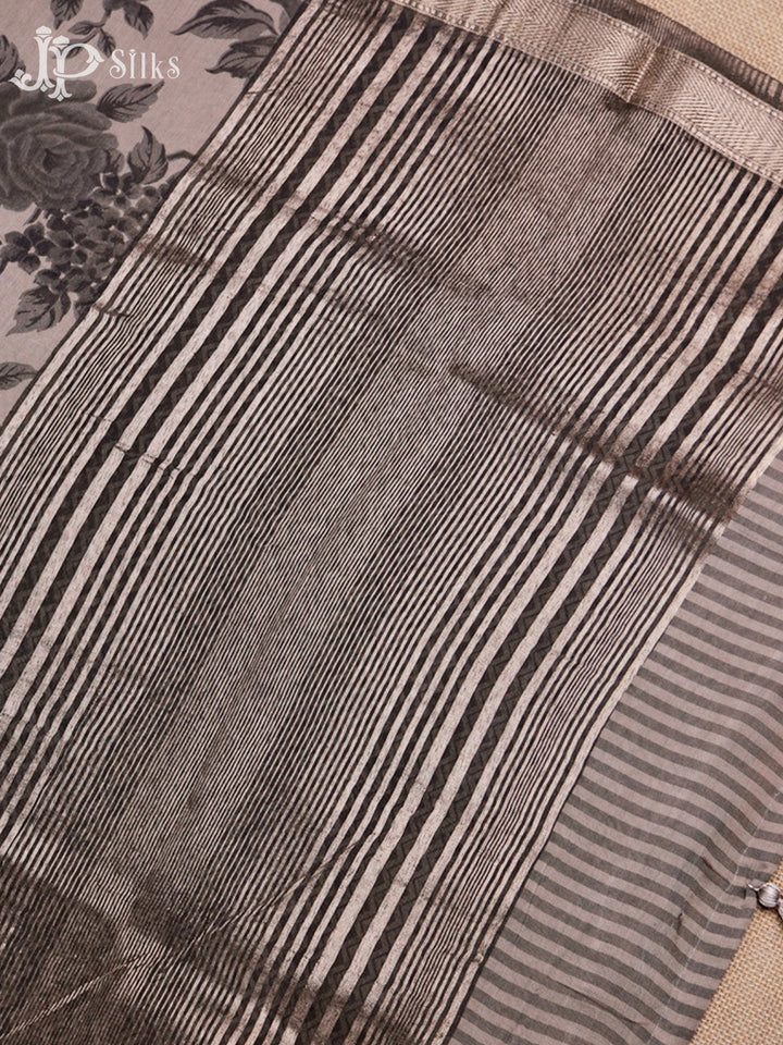 Elephant Gray Semi Tussar Saree - G36