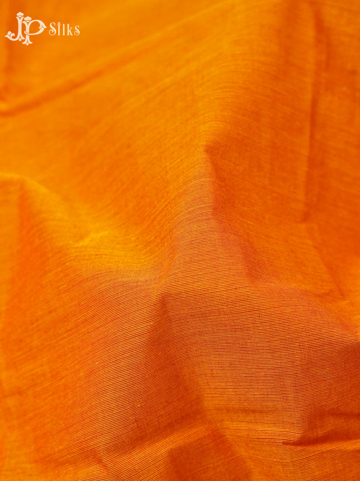 Rust Orange Cotton Saree - G110