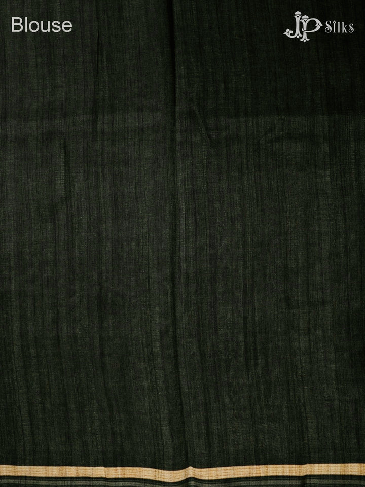 Elephant Grey And Black Semi Tussar Saree - E3265