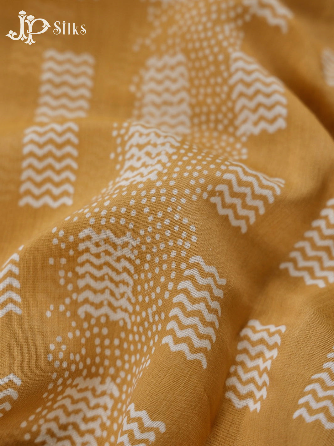 Mustard Yellow Semi Chanderi Saree - F2807