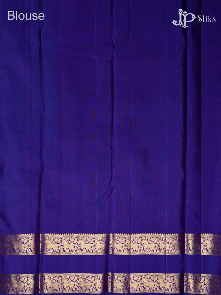 Dark Ramar Blue And Violet Blue Kanchipuram Silk Saree - F3620