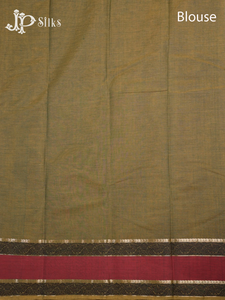 Olive Green Kanchi Cotton Saree - D9770-view7