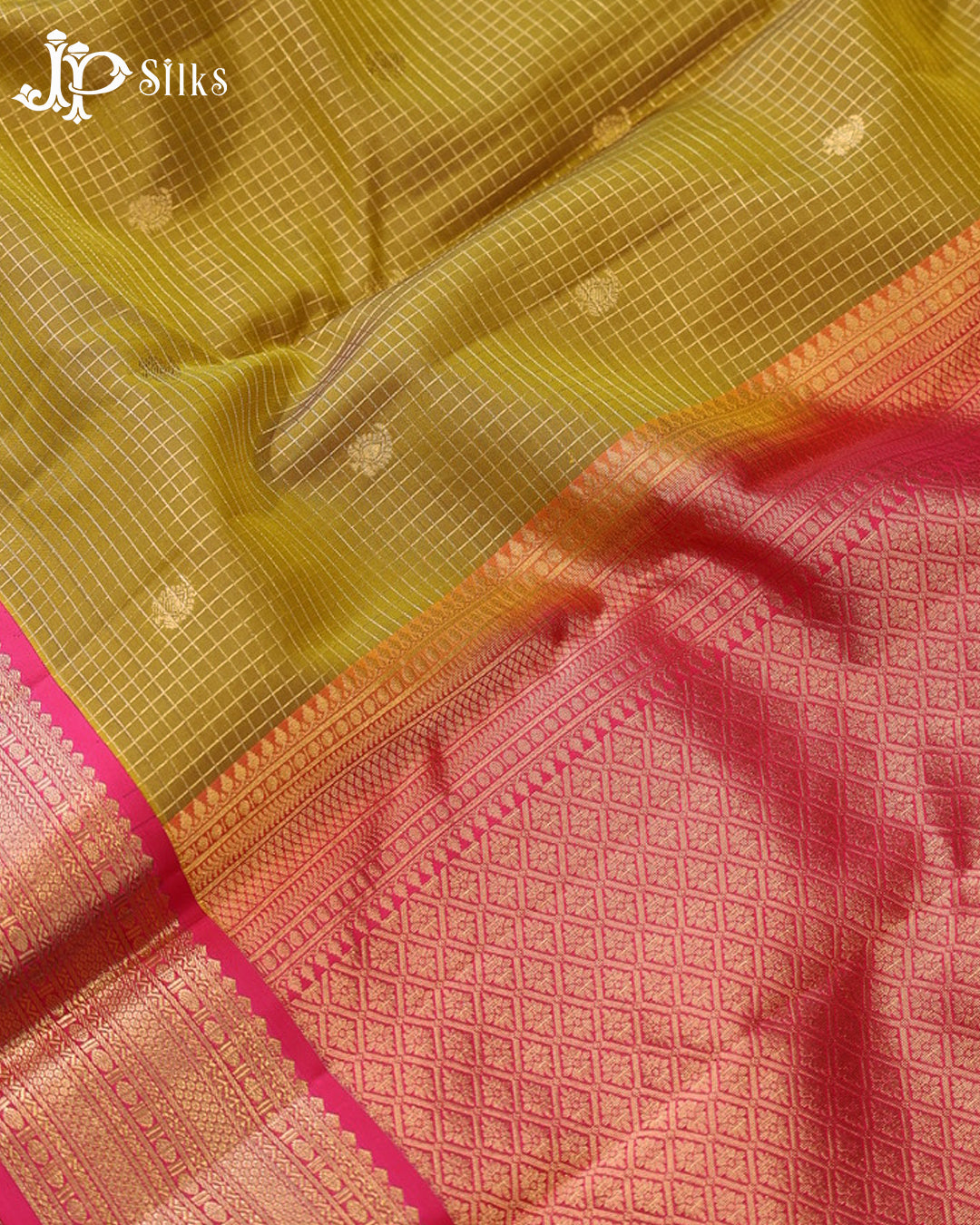 Mehandi Green & Rani Pink Pure Silk Mix Saree - G937