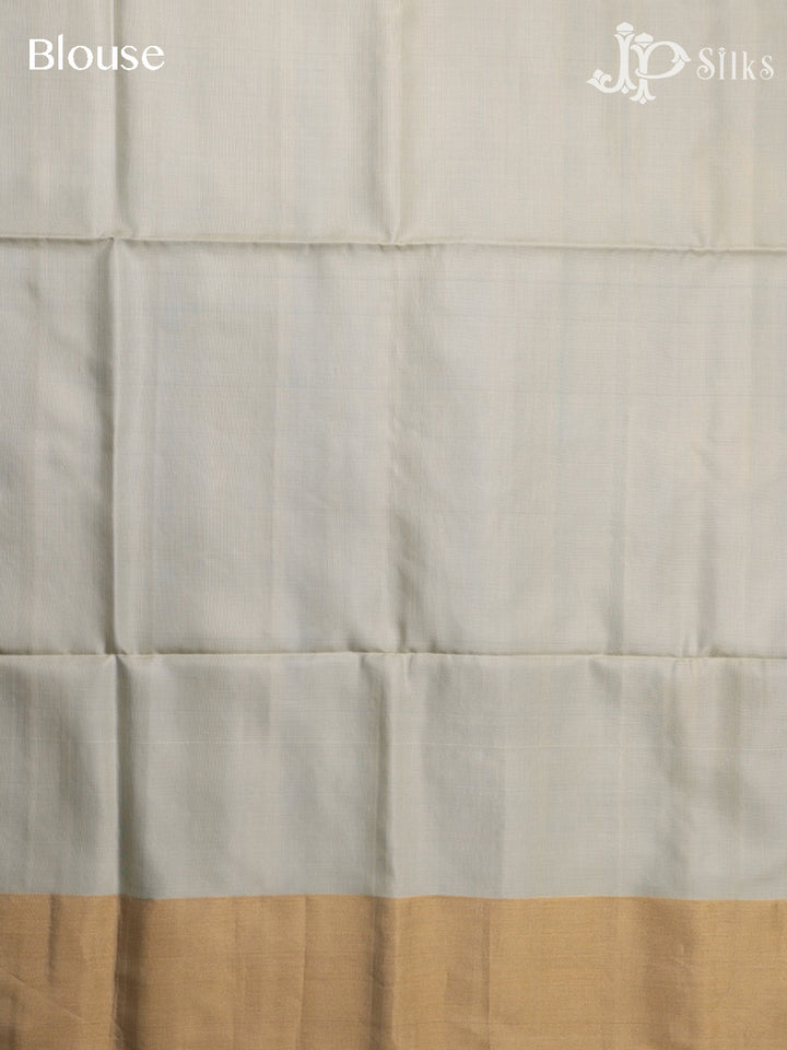 Dark Sky Bue & Off White Soft Silk Saree - D5880
