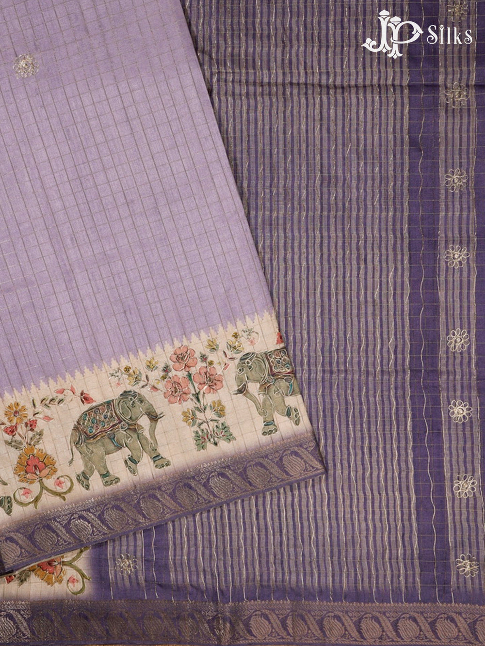 Light Lavender Semi Tussar Saree - G607-view2