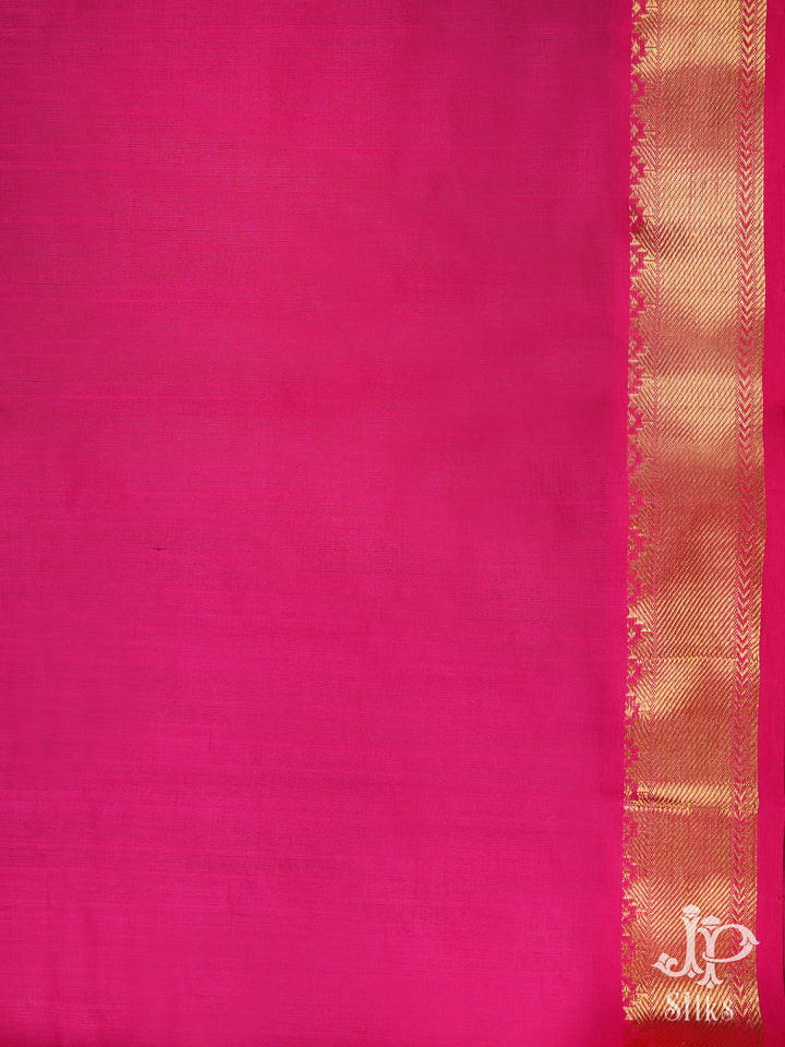 Brown and Rani Pink Poly Cotton Saree - E1623 -2