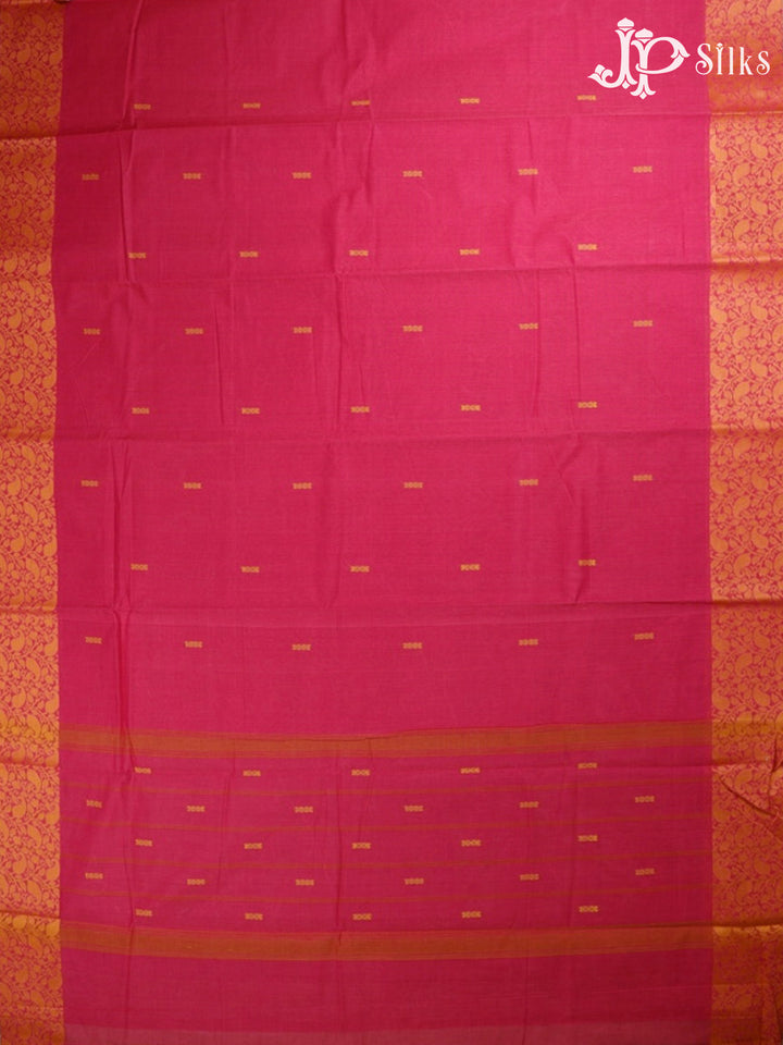 Pink Chettinad Cotton Saree - D5783 “View4”