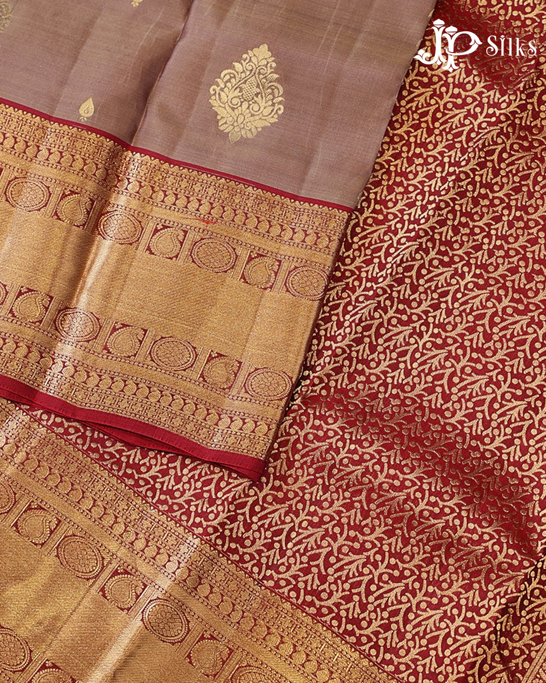 Pastel Brown & Maroon Pure Silk Mix Saree - G932