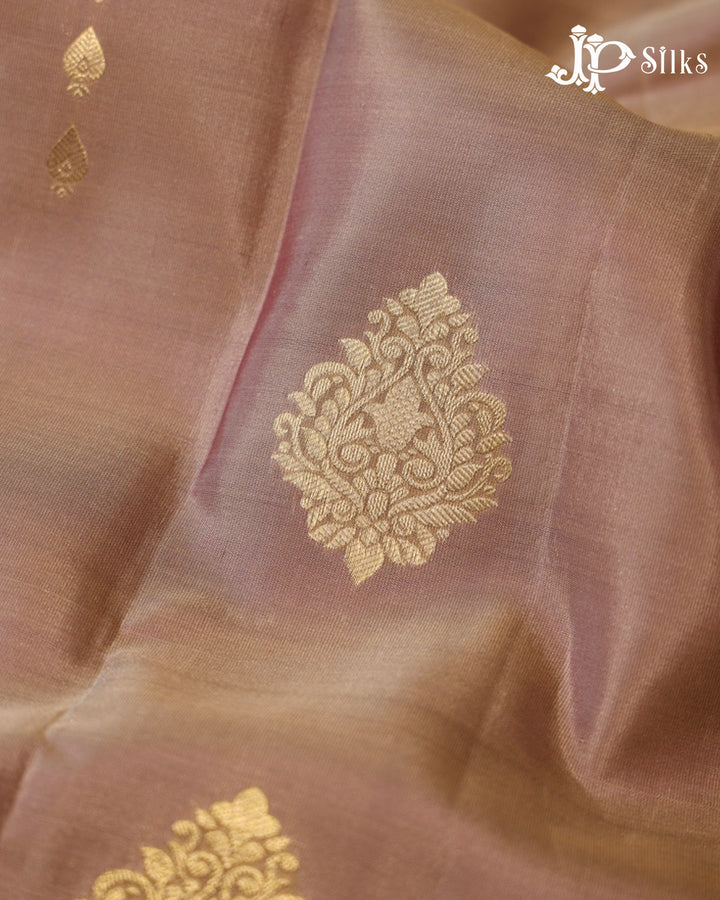 Pastel Brown & Maroon Pure Silk Mix Saree - G932
