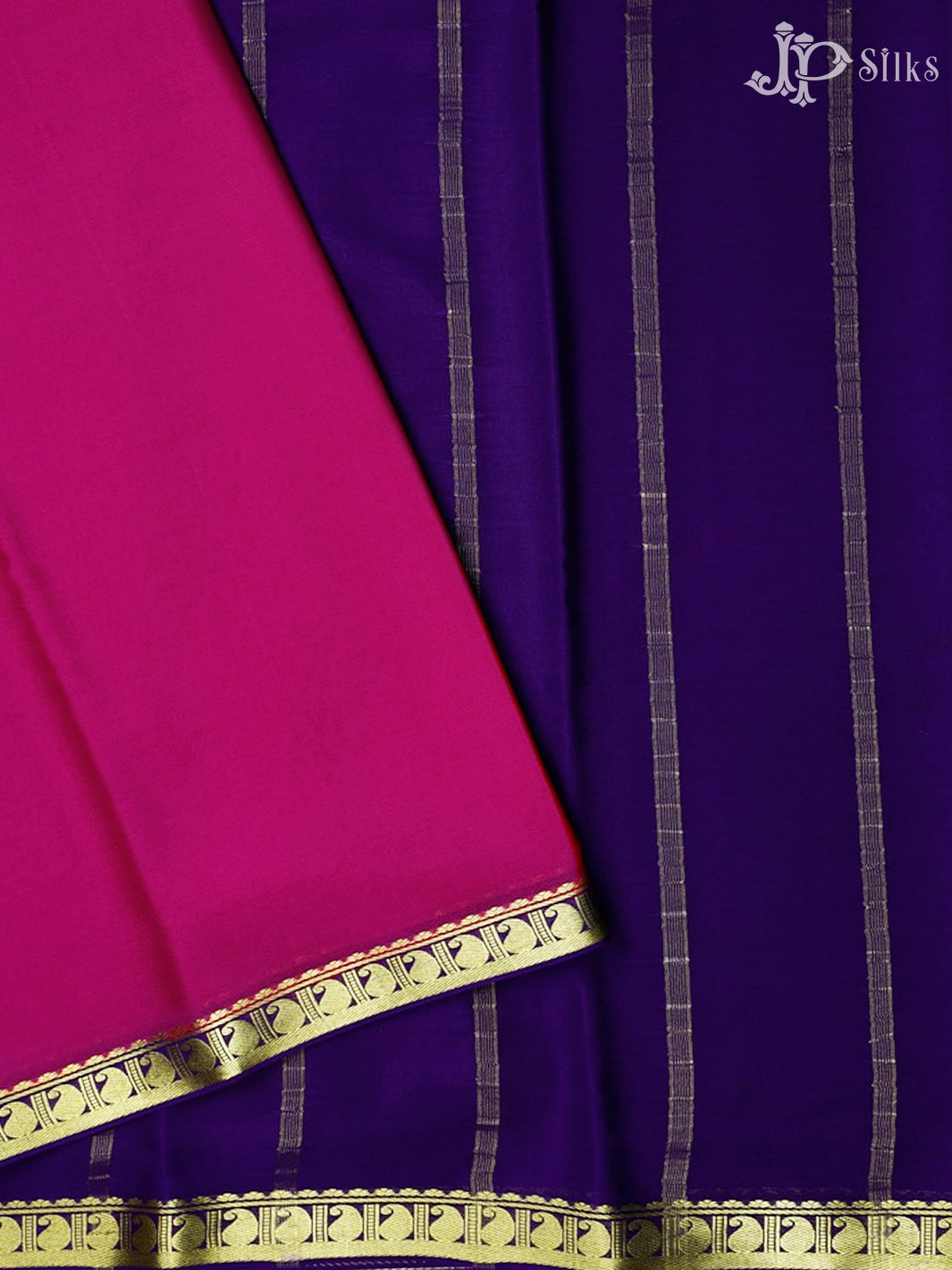 Rani Pink And Purple Mysore Silk Saree - A6314