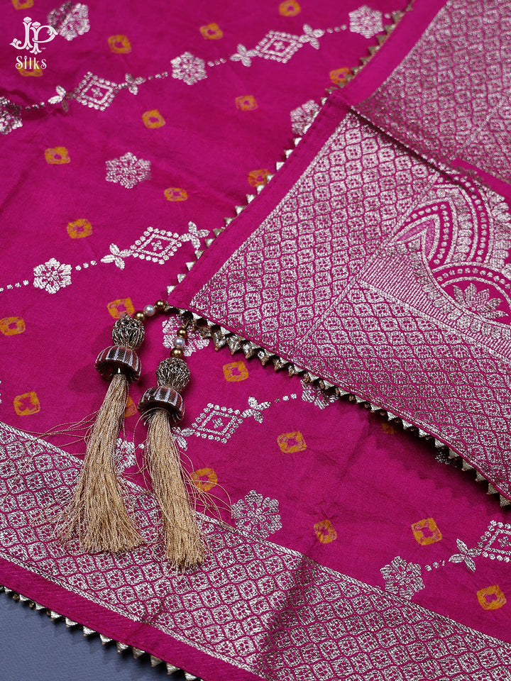 Rani Pink Banaras Chudidhar Material - E1940 - View 4