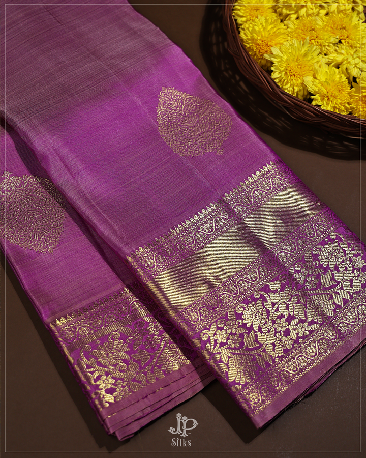 Onion Pink Kanchipuram Silk Saree - F2324