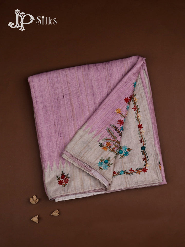 Onion Pink And Beige Semi Tussar Saree - G31