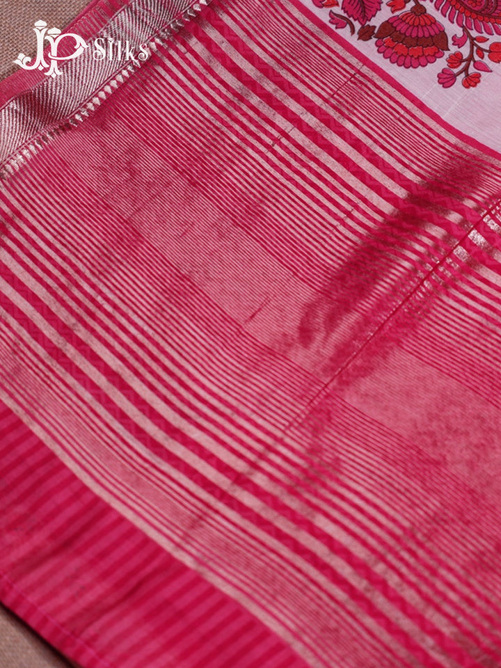 White,Pink & Purple Mix Semi Chanderi Saree - G561-view5