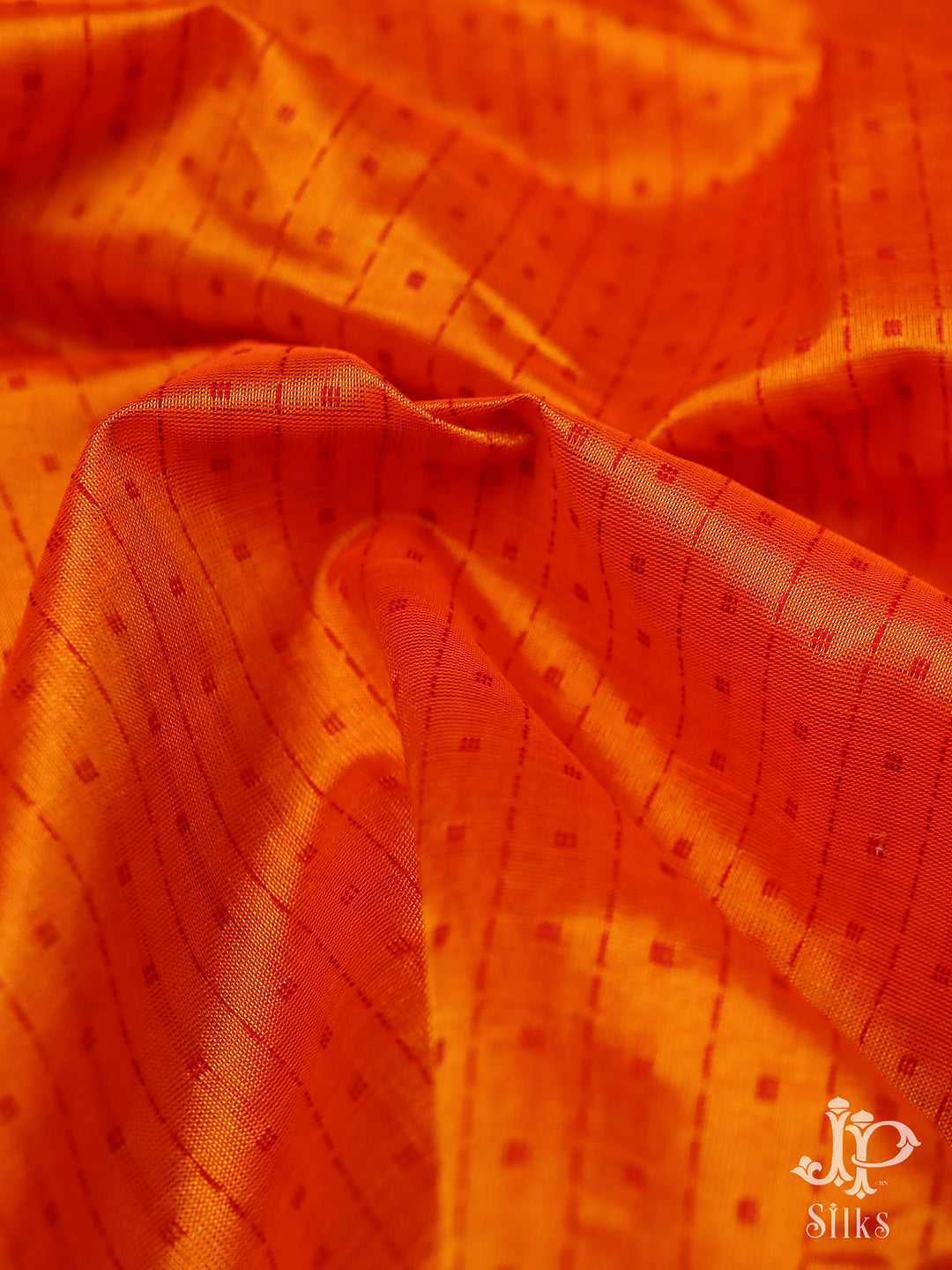 Sunset Orange and Red Silk Cotton Saree - E1596 -1