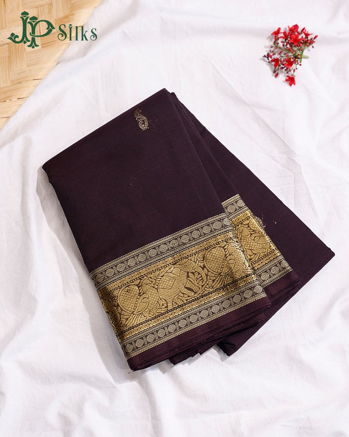Dark Brown Kanchi Cotton Saree H29